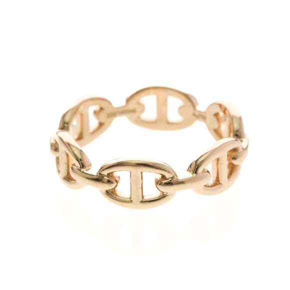 Hermes Chaine D'Ancre Pink Gold (18K) Fashion No Stone Band Ring Pink Gold - Picture 2 of 11